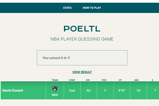 Poeltl Unlimited - Play Poeltl Unlimited On Dordle